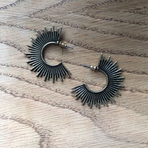 ASOS Gold Rustic Spikey Hoop Fashion Earrings